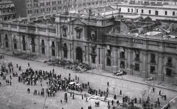 Chile conmemora 53 años del golpe de Estado y honra a Salvador Allende Palacio de La Moneda dañado tras el bombardeo durante el golpe de Estado de 1973 en Chile.