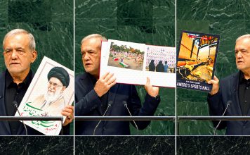 Irán en la ONU: Estados Unidos es el verdadero terrorista Masoud Pezeshkian muestra imágenes durante su discurso ante la ONU sobre los ataques contra Irán