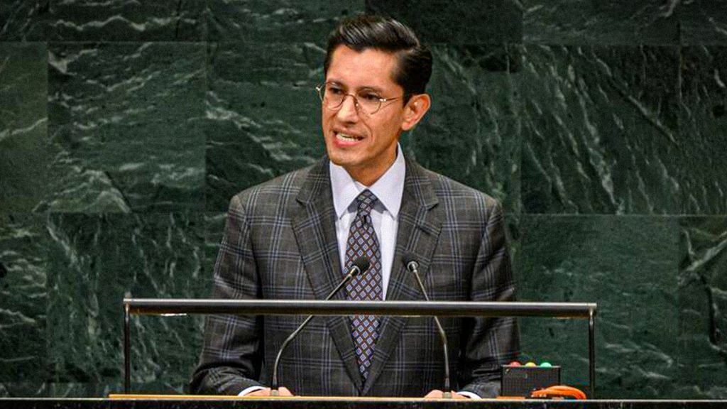 Roberto Velasco, Canciller de México durante su discurso en la 81° Asamblea General de la ONU. Septiembre, 2026