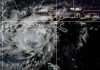 Tormenta Edouard gana fuerza y mantiene en alerta a Luisiana y Texas Imagen satelital de la tormenta tropical Edouard sobre el Golfo de México.