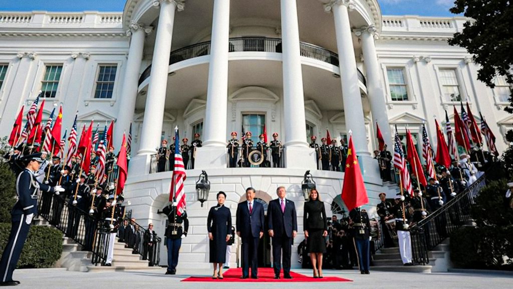 Ceremonia de bienvenida al presidente de China en la Casa Blanca durante su visita de Estado a Estados Unidos.