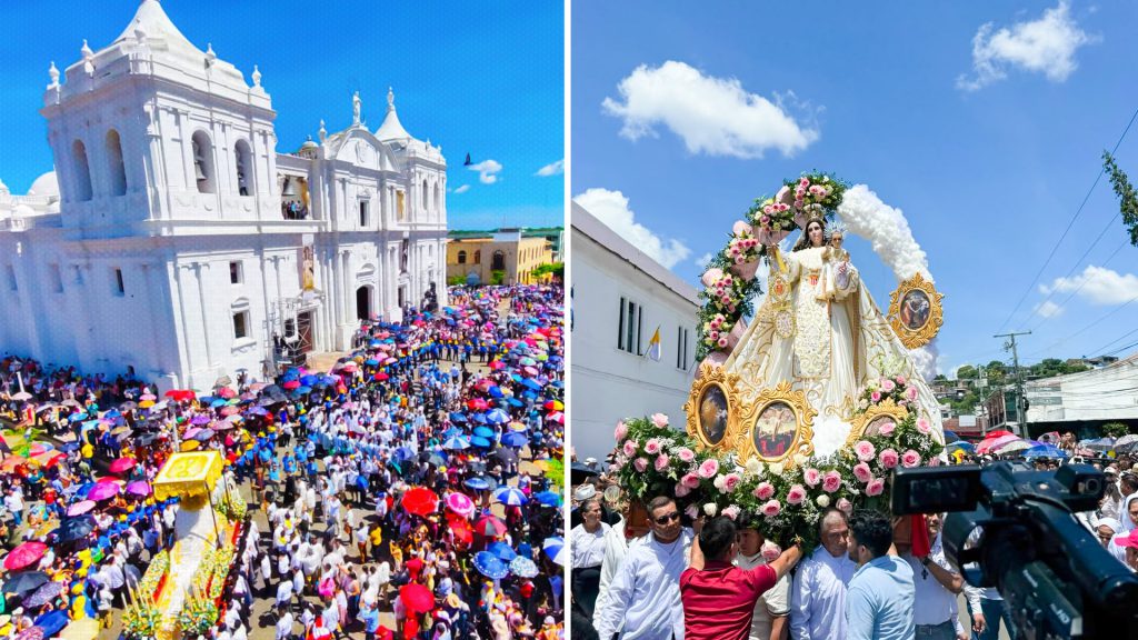 Procesiones de la Virgen de la Merced en León y Matagalpa, Nicaragua.