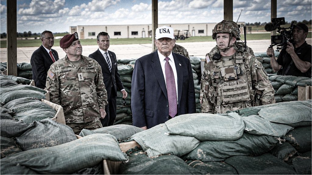 Donald Trump inspecciona cargamentos incautados durante una operación antidrogas