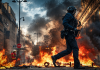 Francia registra 1.800 detenidos tras protestas contra el costo de la vida Policía durante un operativo contra protestas de Francia