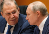 Lavrov califica de “payasada” las críticas de Europa y Ucrania al acuerdo de diésel El canciller de Rusia, Serguéi Lavrov y el presidente Vladímir Putin
