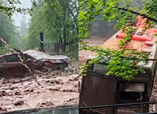 Aluvión en Santiago de Chile arrastra autos y activa emergencia en Las Condes Vehículos afectados por un aluvión tras intensas lluvias en Santiago de Chile.