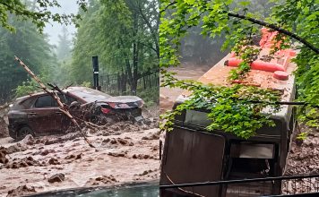 Aluvión en Santiago de Chile arrastra autos y activa emergencia en Las Condes Vehículos afectados por un aluvión tras intensas lluvias en Santiago de Chile.