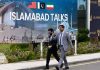 Irán descarta negociar con Estados Unidos bajo amenazas Representantes de Irán, Estados Unidos y Pakistán durante las conversaciones de Islamabad.