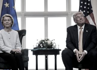 Estados Unidos y Europa chocan por el diésel ruso Donald Trump y Ursula von der Leyen sentados durante una reunión bilateral sobre las relaciones entre Estados Unidos y Europa.