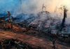 Amazonas registra 540 focos de incendio en dos días Zona de la Amazonía brasileña afectada por incendios forestales, con árboles quemados y terreno cubierto de cenizas.