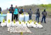 Nicaragua asesta golpe al narcotráfico en el Pacífico Ejército de Nicaragua presenta paquetes de cocaína incautados en un operativo en el Pacífico.
