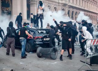 Italia endurece medidas contra manifestantes tras protestas en Milán Manifestantes en Milán, 17 octubre 2026