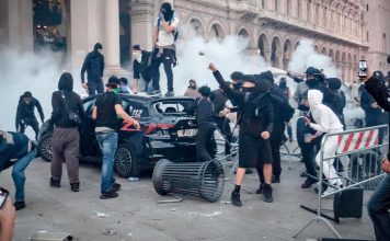 Italia endurece medidas contra manifestantes tras protestas en Milán Manifestantes en Milán, 17 octubre 2026